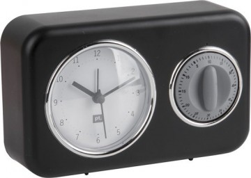 Nostalgia tafelklok met kookwekker zwart nostalgia tafelklok met kookwekker zwart